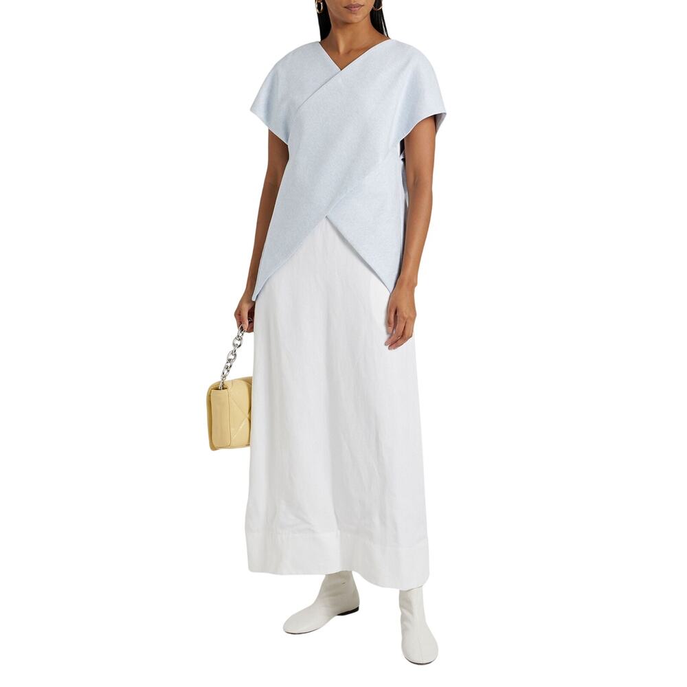 Rosetta Getty Minimalist Blue Crossover Melange Jersey Size S Top